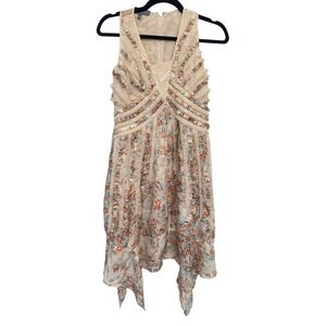 Sachin + Babi Women's Sz 8 Silk Dress Floral‎ Sleeveless Fairy Whimsical Flowy
